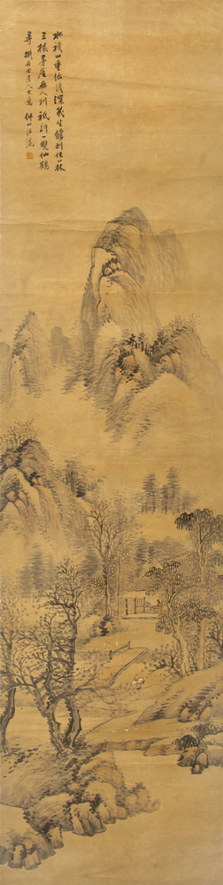 汪琨‧山居伴鶴圖