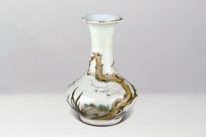 民國‧喻子明繪花卉紋瓶