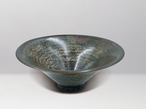 金-元‧鈞窯灰青釉紫斑大斗笠碗